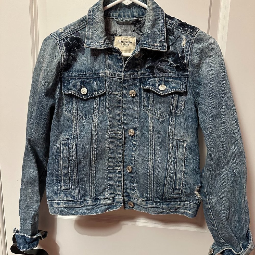 Abercrombie and Fitch Embroidered Denim Jacket